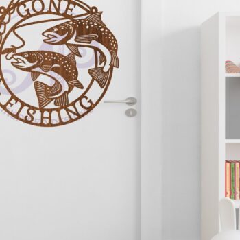 Intra απο ξύλο plywood  Χρώμα wenge 3mm-4mm πάχος - Gone Fishing Wall Sign Δίασταση 30x20 cm INTRAFABR-93688075 - Image 3