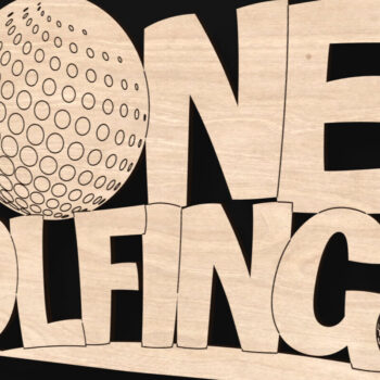 Intra απο ξύλο plywood Χρώμα wenge 3mm-4mm πάχος - Gone Golfing σημάδι Δίασταση 20x20 cm INTRAFABR-119248444 - Image 3