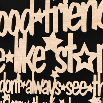 Intra απο ξύλο plywood  Χρώμα wenge 3mm-4mm πάχος - Αρχεία αποκοπής λέιζερ Good Friends Δίασταση 4x4 cm INTRAFABR-93643312 - Image 3