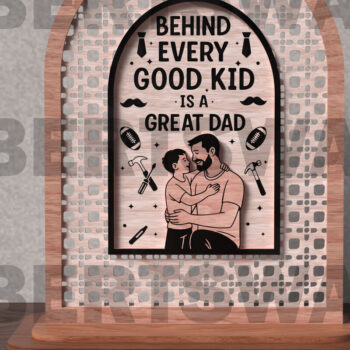 Intra απο ξύλο plywood Χρώμα wenge 3mm-4mm πάχος - Καλό παιδί Μεγάλος μπαμπάς σημάδι Δίασταση 20x20 cm INTRAFABR-93643380 - Image 3