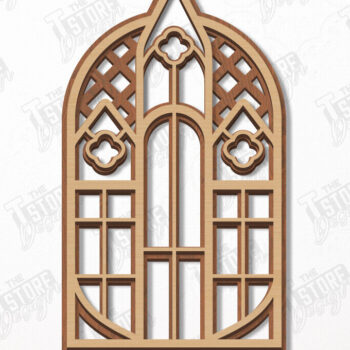 Intra απο ξύλο plywood Χρώμα wenge 3mm-4mm πάχος - Γοτθικό πλαίσιο παραθύρου | Γοτθικό στυλ | CNC Δίασταση 20x25 cm INTRAFABR-95138158 - Image 1