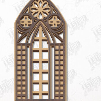 Intra απο ξύλο plywood Χρώμα wenge 3mm-4mm πάχος - Γοτθικό πλαίσιο παραθύρου | Γοτθικό στυλ | CNC Δίασταση 20x25 cm INTRAFABR-94323117 - Image 1