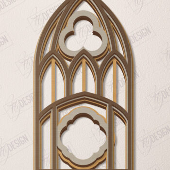 Intra απο ξύλο plywood Χρώμα wenge 3mm-4mm πάχος - Γοτθικό Παράθυρο |Γοτθικό Στυλ|Πλαίσιο παραθύρου Δίασταση 20x25 cm INTRAFABR-68552429 - Image 1