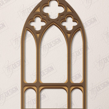 Intra απο ξύλο plywood Χρώμα wenge 3mm-4mm πάχος - Γοτθικό Παράθυρο |Γοτθικό Στυλ|Πλαίσιο παραθύρου Δίασταση 20x25 cm INTRAFABR-95710437 - Image 1