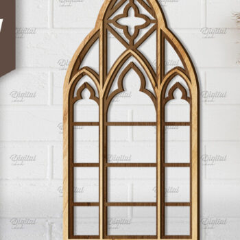 Intra απο ξύλο plywood Χρώμα wenge 3mm-4mm πάχος - Πακέτο Gothic Window . Τρισδιάστατη Δίασταση 30x20 cm INTRAFABR-95710882 - Image 3