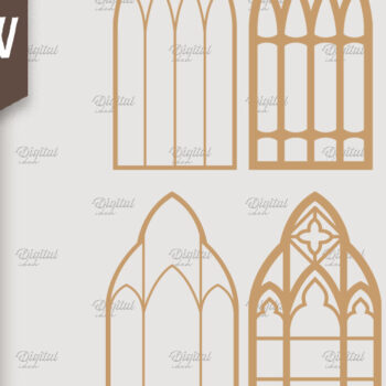 Intra απο ξύλο plywood Χρώμα wenge 3mm-4mm πάχος - Πακέτο Gothic Window . Τρισδιάστατη Δίασταση 30x20 cm INTRAFABR-95710882 - Image 10