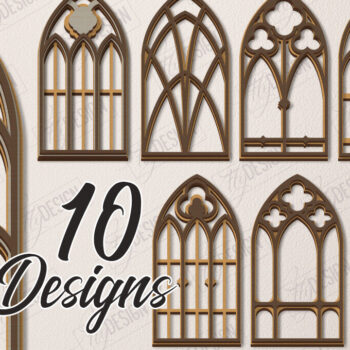 Intra απο ξύλο plywood Χρώμα wenge 3mm-4mm πάχος - Πακέτο γοτθικών παραθύρων | Γοτθικό Δίασταση 20x25 cm INTRAFABR-95710911 - Image 1