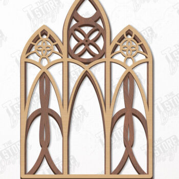 Intra απο ξύλο plywood  Χρώμα wenge 3mm-4mm πάχος - Πακέτο γοτθικών παραθύρων | Γοτθικό Στυλ|CNC Δίασταση 20x25 cm INTRAFABR-95710957 - Image 9