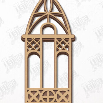 Intra απο ξύλο plywood  Χρώμα wenge 3mm-4mm πάχος - Πακέτο γοτθικών παραθύρων | Γοτθικό Στυλ|CNC Δίασταση 20x25 cm INTRAFABR-95710957 - Image 11