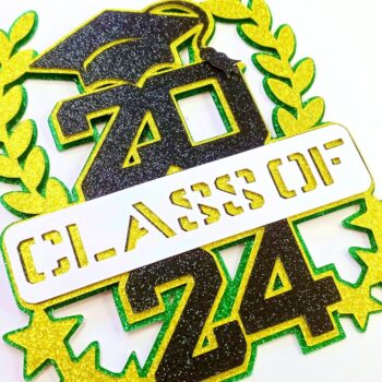 Intra απο ξύλο plywood Χρώμα wenge 3mm-4mm πάχος - Graduation 2024 Cake Topper Δίασταση 20x20 cm INTRAFABR-95670021 - Image 3