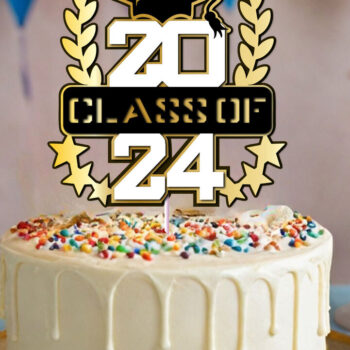 Intra απο ξύλο plywood Χρώμα wenge 3mm-4mm πάχος - Graduation 2024 Cake Topper Δίασταση 20x20 cm INTRAFABR-95670021 - Image 4