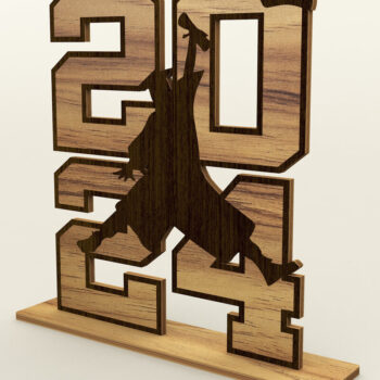 Intra απο ξύλο plywood Χρώμα wenge 3mm-4mm πάχος - Διακοσμητική Graduation 2024 Δίασταση 5x6 cm INTRAFABR-95732740 - Image 1