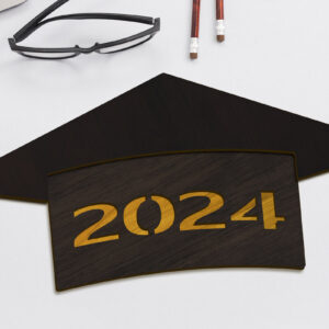 Intra απο ξύλο plywood  Χρώμα wenge 3mm-4mm πάχος - Πρότυπο αποκοπής λέιζερ Graduation 2024 Δίασταση 5x6 cm INTRAFABR-95733073