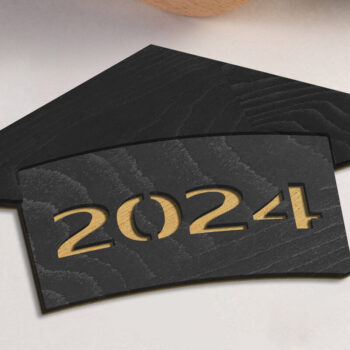 Intra απο ξύλο plywood Χρώμα wenge 3mm-4mm πάχος - Πρότυπο αποκοπής λέιζερ Graduation 2024 Δίασταση 5x6 cm INTRAFABR-95733073 - Image 3