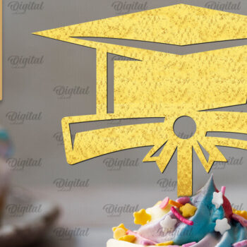 Intra απο ξύλο plywood  Χρώμα wenge 3mm-4mm πάχος - Κοπή Laser Topper Topper Graduation Cake Δίασταση 30x20 cm INTRAFABR-93163612 - Image 1