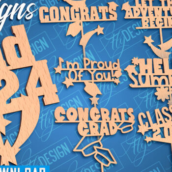 Intra απο ξύλο plywood Χρώμα wenge 3mm-4mm πάχος - Αποφοίτηση Topper Cake | CNC Δίασταση 30x20 cm INTRAFABR-93163253 - Image 1