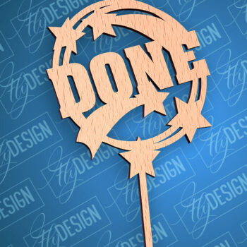 Intra απο ξύλο plywood Χρώμα wenge 3mm-4mm πάχος - Αποφοίτηση Topper Cake | CNC Δίασταση 30x20 cm INTRAFABR-93163253 - Image 4