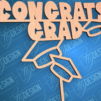 Intra απο ξύλο plywood Χρώμα wenge 3mm-4mm πάχος - Αποφοίτηση Topper Cake | CNC Δίασταση 30x20 cm INTRAFABR-93163253 - Image 10