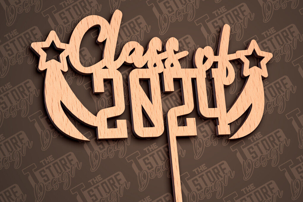 Intra απο ξύλο plywood  Χρώμα wenge 3mm-4mm πάχος - Αποφοίτηση Topper Cake | CNC Δίασταση 30x20 cm INTRAFABR-30068832