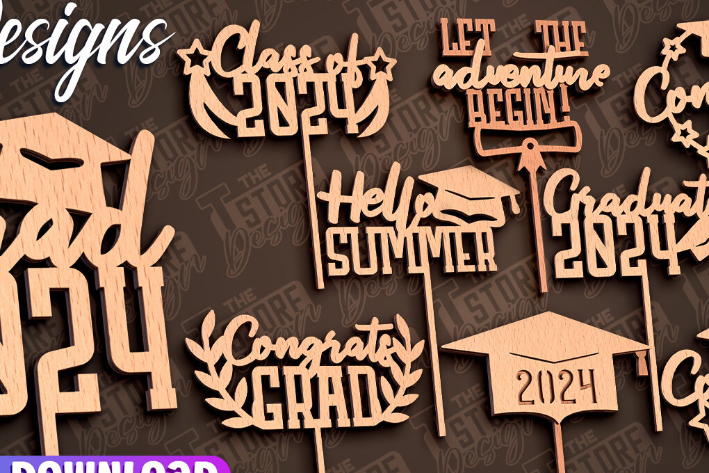 Intra απο ξύλο plywood  Χρώμα wenge 3mm-4mm πάχος - Αποφοίτηση Topper Cake | CNC Δίασταση 30x20 cm INTRAFABR-93694255