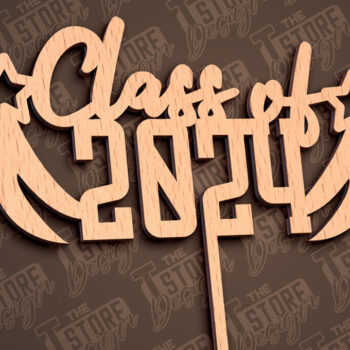 Intra απο ξύλο plywood  Χρώμα wenge 3mm-4mm πάχος - Αποφοίτηση Topper Cake | CNC Δίασταση 30x20 cm INTRAFABR-93694255 - Image 6