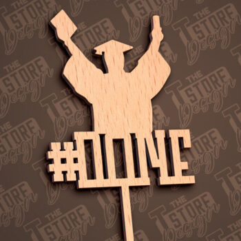 Intra απο ξύλο plywood  Χρώμα wenge 3mm-4mm πάχος - Αποφοίτηση Topper Cake | CNC Δίασταση 30x20 cm INTRAFABR-93694255 - Image 7