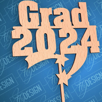 Intra απο ξύλο plywood Χρώμα wenge 3mm-4mm πάχος - Αποφοίτηση Topper Cake | CNC Δίασταση 30x20 cm INTRAFABR-93694477 - Image 1