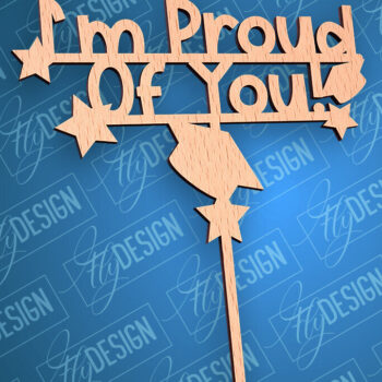 Intra απο ξύλο plywood Χρώμα wenge 3mm-4mm πάχος - Αποφοίτηση Topper Cake | CNC Δίασταση 30x20 cm INTRAFABR-93693945 - Image 1