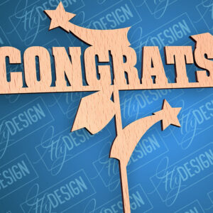 Intra απο ξύλο plywood  Χρώμα wenge 3mm-4mm πάχος - Αποφοίτηση Topper Cake | CNC Δίασταση 30x20 cm INTRAFABR-68840761