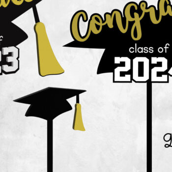 Intra απο ξύλο plywood Χρώμα wenge 3mm-4mm πάχος - κοπής με Laser Topper Graduation Cake Δίασταση 30x20 cm INTRAFABR-68430650 - Image 1