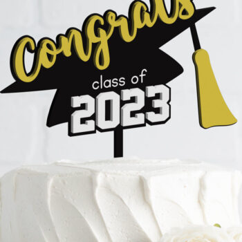Intra απο ξύλο plywood Χρώμα wenge 3mm-4mm πάχος - κοπής με Laser Topper Graduation Cake Δίασταση 30x20 cm INTRAFABR-68430650 - Image 2