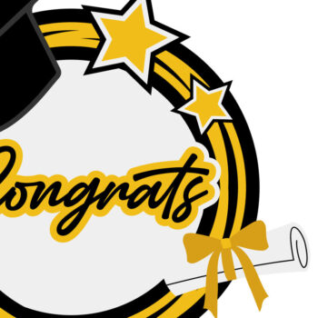 Intra απο ξύλο plywood  Χρώμα wenge 3mm-4mm πάχος - Graduation Cake Topper Δίασταση 30x20 cm INTRAFABR-93549867 - Image 1