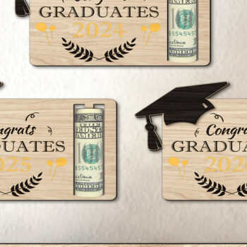 Intra απο ξύλο plywood Χρώμα wenge 3mm-4mm πάχος - Συγχαρητήρια αποφοίτησης Κάτοχος χρημάτων Δίασταση 20x20 cm INTRAFABR-93549818 - Image 7