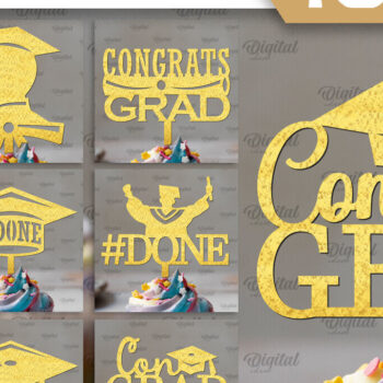 Intra απο ξύλο plywood  Χρώμα wenge 3mm-4mm πάχος - Πακέτο λέιζερ Graduation Cupcake Toppers Δίασταση 30x20 cm INTRAFABR-90744287 - Image 1