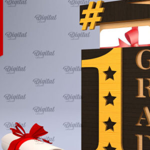 Intra απο ξύλο plywood  Χρώμα wenge 3mm-4mm πάχος - Δωροθήκη αποφοίτησης με λέιζερ Δίασταση 30x20 cm INTRAFABR-120024276