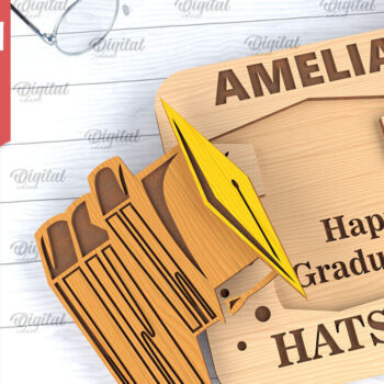 Intra απο ξύλο plywood  Χρώμα wenge 3mm-4mm πάχος - Ευχετήρια κάρτα αποφοίτησης Δίασταση 10x15 cm INTRAFABR-116900255 - Image 1