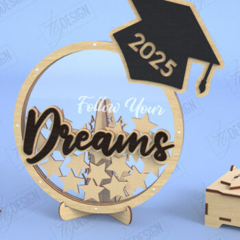 Intra απο ξύλο plywood  Χρώμα wenge 3mm-4mm πάχος - Πακέτο βιβλίου επισκεπτών αποφοίτησης | Grad 2025 Δίασταση 20x20 cm INTRAFABR-114441070 - Image 7