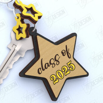 Intra απο ξύλο plywood Χρώμα wenge 3mm-4mm πάχος - Μπρελόκ αποφοίτησης | Grad 2025| Μπρελόκ Δίασταση 4x4 cm INTRAFABR-124873375 - Image 1