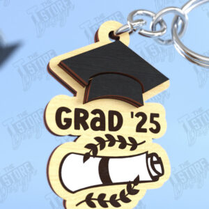 Intra απο ξύλο plywood  Χρώμα wenge 3mm-4mm πάχος - Μπρελόκ αποφοίτησης | Grad 2025| Μπρελόκ Δίασταση 4x4 cm INTRAFABR-96159707