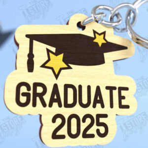 Intra απο ξύλο plywood  Χρώμα wenge 3mm-4mm πάχος - Μπρελόκ αποφοίτησης | Grad 2025| Μπρελόκ Δίασταση 4x4 cm INTRAFABR-93149677