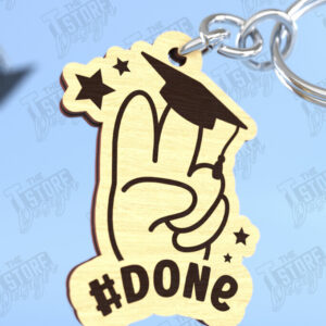 Intra απο ξύλο plywood  Χρώμα wenge 3mm-4mm πάχος - Μπρελόκ αποφοίτησης | Grad 2025| Μπρελόκ Δίασταση 4x4 cm INTRAFABR-93149274