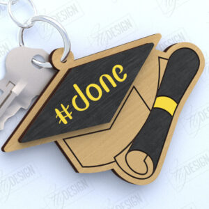 Intra απο ξύλο plywood  Χρώμα wenge 3mm-4mm πάχος - Μπρελόκ αποφοίτησης | Grad 2025 | Μπρελόκ Δίασταση 4x4 cm INTRAFABR-119421097