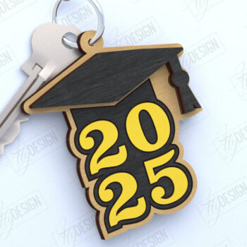 Intra απο ξύλο plywood Χρώμα wenge 3mm-4mm πάχος - Μπρελόκ αποφοίτησης | Grad 2025 | Μπρελόκ Δίασταση 4x4 cm INTRAFABR-119011677 - Image 1