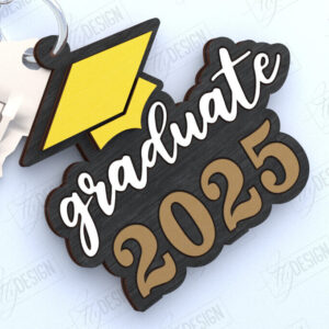 Intra απο ξύλο plywood  Χρώμα wenge 3mm-4mm πάχος - Μπρελόκ αποφοίτησης | Grad 2025 | Μπρελόκ Δίασταση 4x4 cm INTRAFABR-34266106