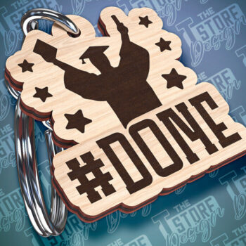 Intra απο ξύλο plywood Χρώμα wenge 3mm-4mm πάχος - Αποφοίτηση Μπρελόκ με λέιζερ | Σχολείο Δίασταση 4x4 cm INTRAFABR-116433960 - Image 1