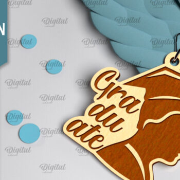 Intra απο ξύλο plywood  Χρώμα wenge 3mm-4mm πάχος - Λέιζερ Μπρελόκ Αποφοίτησης. Μπρελόκ Δίασταση 4x4 cm INTRAFABR-95346941 - Image 1