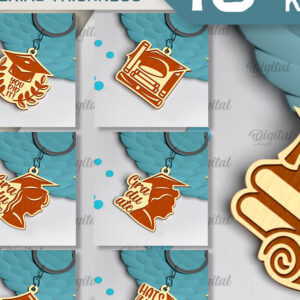 Intra απο ξύλο plywood  Χρώμα wenge 3mm-4mm πάχος - Μπρελόκ αποφοίτησης Δέσμη κοπής με λέιζερ Δίασταση 4x4 cm INTRAFABR-124873204