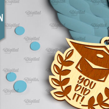 Intra απο ξύλο plywood  Χρώμα wenge 3mm-4mm πάχος - Μπρελόκ αποφοίτησης Δέσμη κοπής με λέιζερ Δίασταση 4x4 cm INTRAFABR-124873204 - Image 3