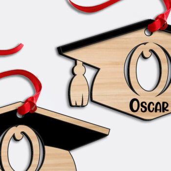 Intra απο ξύλο plywood Χρώμα wenge 3mm-4mm πάχος - Αποφοίτηση με λέιζερ κομμένο γράμμα O στολίδι Δίασταση 6x6 cm INTRAFABR-97458962 - Image 1