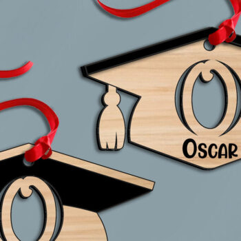 Intra απο ξύλο plywood Χρώμα wenge 3mm-4mm πάχος - Αποφοίτηση με λέιζερ κομμένο γράμμα O στολίδι Δίασταση 6x6 cm INTRAFABR-97458962 - Image 2